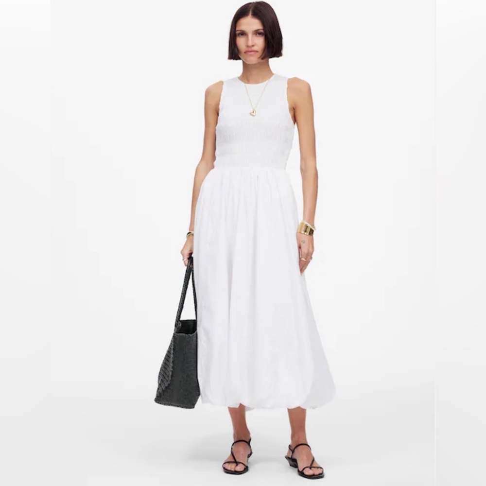 NWT Madewell white smocked dress